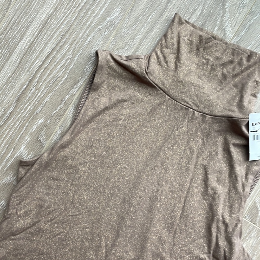 NWT! SHIMMER TURTLE NECK TANK BODYSUIT